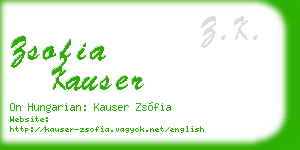 zsofia kauser business card
