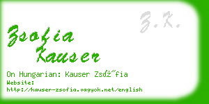 zsofia kauser business card